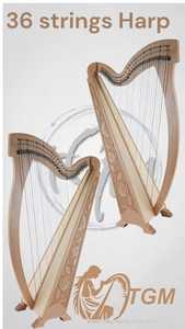 Arpa de Palanca de Madera de 36 Cuerdas, Instrumento Tradicional para Interpretación Musical - Product Image 3