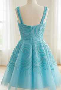 Vestido Mini Blanco Bordado a Mano Directo de Fábrica, Vestido Formal de Tul sin Mangas, Proveedor Mayorista - Product Image 4