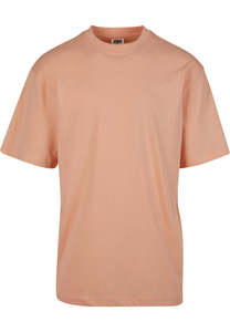 เสื้อยืดโอเวอร์ไซส์สีพีชสำหรับผู้ชาย ผ้าฝ้าย 100% ทรงหลวมไหล่ตก พิมพ์โลโก้ตามสั่ง เสื้อยืดสตรีทแวร์เรียบง่าย รับผลิตแบบ OEM จำนวนมาก - Product Image 6
