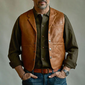 Gilet en cuir décontracté pour homme, modèle 2026, de qualité supérieure, design tendance, respirant, personnalisable pour l'hiver, disponible en gros - Product Image 2