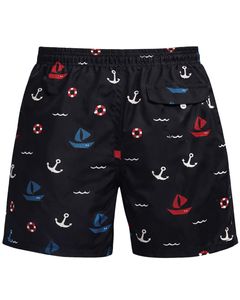 Shorts de bain personnalisés pour hommes à imprimé nautique, séchage rapide, taille élastique avec cordon de serrage, maillot de bain d'été, logo personnalisé, fournisseur OEM - Product Image 2