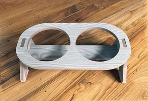 Comederos Dobles de Metal para Perros y Gatos, Hechos a Mano, con Base de Madera, Elevados, para Mascotas - Product Image 6