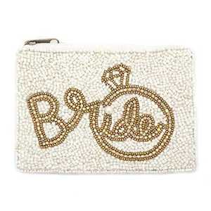 Pochette de mariée perlée avec broderie de perles, cadeau de mariage pour la fête nuptiale - Product Image 4