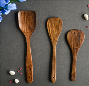 Ustensiles de cuisine compatibles lave-vaisselle, cuillère de service en bois, 5 ensembles de cuillères de cuisine en bois de différents types - Product Image 5