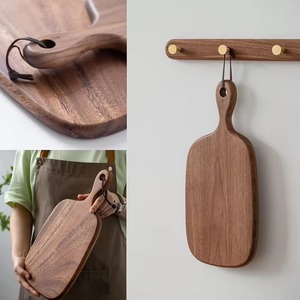 Planche à découper rectangulaire Rehman Craft en noyer massif, écologique, compatible lave-vaisselle, avec poignée intégrée et trou de suspension - Product Image 2