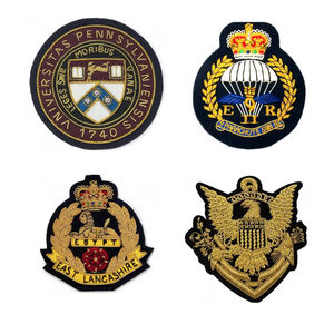 Insignias Bordadas a Mano con Hilo Metálico para Blazer, Precio Económico, Colores Personalizados, Logotipo, Lona de Alta Calidad, Servicio OEM/ODM - Product Image 5