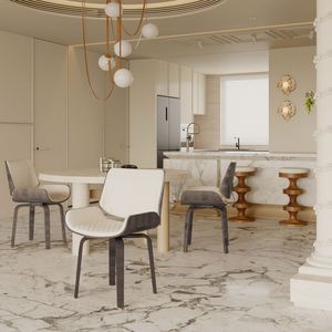Set di 2 Sedie da Pranzo Girevoli a 360 Gradi in Stile Mid-Century Modern, Rivestimento Ergonomico in Pelle PU per Cucina o Ufficio - Product Image 2