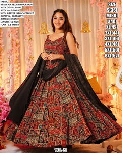 ชุดเดรสยาวแบบ Anarkali ลาย Bandhani แบบดั้งเดิมของ Bloom Grace ทำจากผ้าชีนอนและเรยอน สำหรับงานแต่งงานและงานปาร์ตี้ - Product Image 3