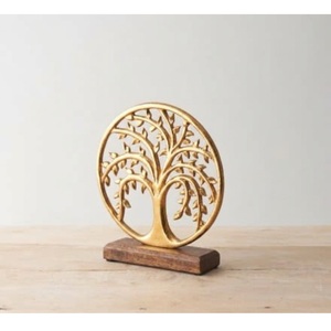 Handcrafted Aluminum <b>Tree</b> Of Life Sculpture Antique Rose Gold Finish Symbolic Home & Office Decor For Growth Prosperity - Product Image 4
