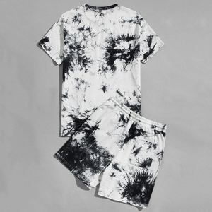 Customized Logo Men's Streetwear T-Shirts Shorts Breathable 100% <b>Knitted</b> Sublimation Transfer Print 2-Piece Summer Short <b>Set</b> - Product Image 4