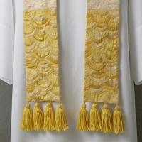 Étole de prêtre brodée or avec pompons, vêtement de cérémonie de luxe pour tenue religieuse adulte unisexe