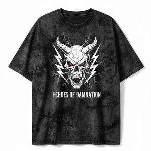 Camiseta con efecto acid wash para hombre, estilo vintage, lavado descolorido, algodón suave y transpirable, corte relajado, ideal para uso casual y estilo urbano. - Product Image 5