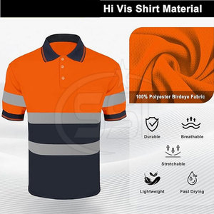 Field Operations Safety <b>Polo</b> Shirt ANSI Class 2 Waterproof High Visibility Lightweight Reflective Uniform Comfortable Design - Product Image 5