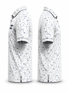 Camisa de Golf de Manga Corta para Hombre, con Diseño de Puntos Blancos, Tejida en Poliéster Transpirable, Estampado Digital Informal con Logotipo en la Parte Delantera - Product Image 4