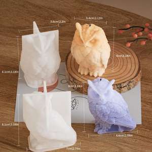 Owl Aromatherapy <b>Candle</b> Gypsum Resin <b>Candle</b> Silicone <b>Mold</b> - Product Image 4