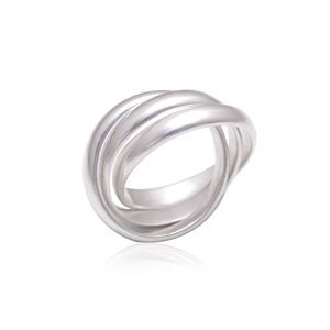 Bague artisanale en argent sterling vintage pour femme, idéale pour mariage et soirée, personnalisable, superposée, incurvée, irrégulière, bijoux fins - Product Image 1
