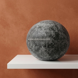 Vase sphérique artisanal en terre cuite rustique noire Pelota M, pot décoratif en céramique, vente en gros - Product Image 3