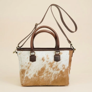 Bolso Tote de Cuero Genuino con Pelo, Estilo Vintage, Gran Capacidad, Ligero y Portátil, para Llevar al Hombro - Product Image 1