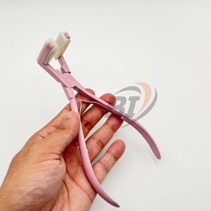 Wholesale <b>Hair</b> Extension Tape In Press Plier with Silicone <b>Pads</b> Custom Logo Stainless Steel <b>Hair</b> Extension Tools Plier - Product Image 5