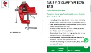 Tornillo de Banco de Acero de Alta Resistencia con Base Fija y Mordazas de 1.5, 2, 2.5 y 3 Pulgadas, Herramienta Manual para Taller | N.º de artículo GS-1651B-04 - Product Image 3