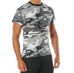 Camiseta Táctica para Hombre con Cuello Redondo, Impresión Sólida Personalizada, MOQ Bajo, para Deporte, Entrenamiento, Caza, Estilo Urbano, 100% Algodón - Product Image 1