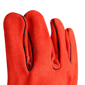 Red Cow Split Leather 16-Inch Welding <b>Gloves</b> Heat Resistant Heavy Duty - Product Image 4