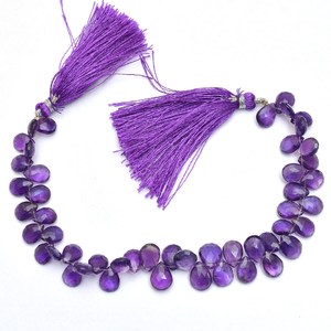 Cuentas facetadas de amatista natural africana de calidad AAA+ de 7x9 mm, cuentas sueltas de amatista semipreciosa para la fabricación de joyas. - Product Image 1