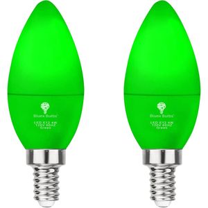BlueX Confezione da 2 Lampadine LED Verdi 4W (Equivalente a 40 Watt) Attacco E12 per Decorazioni Feste, Portico, Illuminazione Domestica - Product Image 1