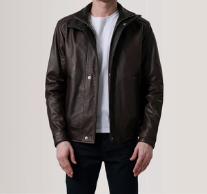 Ventes chaudes, vestes en cuir véritable pour hommes, style motard, cuir véritable vieilli, vintage, noir, sur mesure - Product Image 6