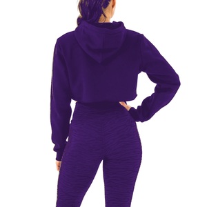 <b>GYM</b> ACTIVE Eco-Friendly Casual Style High Quality Canvas Material Women's Crop Top Hoodie <b>Sweatshirt</b> Drawstring Washed-Quick Dry - Product Image 5