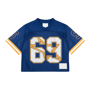 Camiseta Corta Oversize de Malla con Logo Personalizado para Mujer, Estilo Urbano, Hombros Caídos, Holgada, para Verano, Camiseta de Fútbol Americano para Dama - Product Image 4