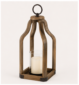 Handcrafted Rustic Wood <b>Lantern</b> <b>Candle</b> Holder Farmhouse Decorative Wooden <b>Lantern</b> Indoor Outdoor Porch Decor - Product Image 6