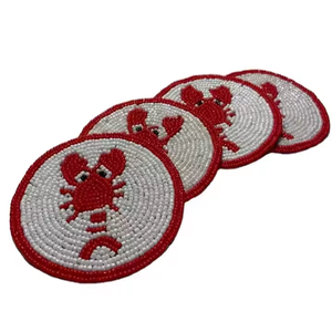 Modern Handmade <b>Crystal</b> Beaded Glass Coasters with Non-Slip Base Premium Craftsmanship <b>Animal</b> Theme for Wedding Decor - Product Image 2