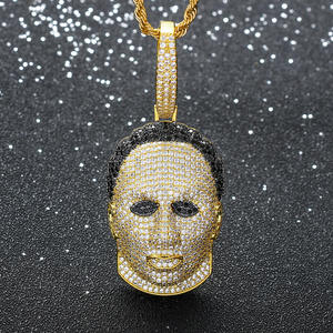 จี้หน้าแบบ Iced Out เงินแท้ 925 ชุบโรเดียม ประดับคริสตัลไรน์สโตน สร้อยคอฮิปฮอป ใส่ได้ทุกวัน สำหรับทุกเพศ ราคาดีที่สุด - Product Image 4