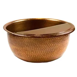 Pedicure Bowl Hammered Copper Spa Bowl Grande Spa Pé Embeber Hammered Copper Pedicure Bowl Handmade Atacado Fabricante 2023