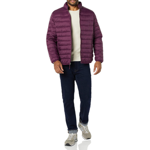 Chaqueta de plumón de moda color granate al por mayor, abrigos de diseñador para hombre, plumón personalizado, con interior de poliéster pesado, personalizable. - Product Image 2