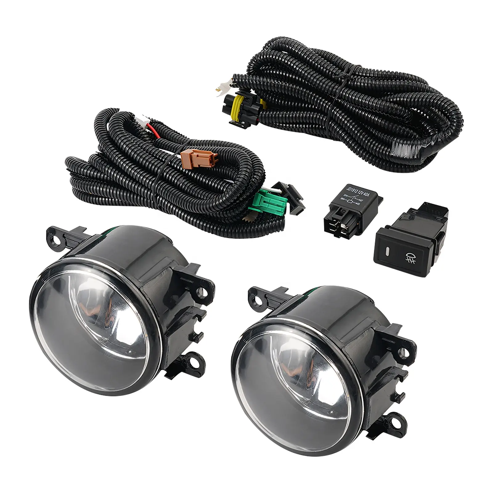 Bevinsee pasang lampu kabut depan Kit & H11 lampu LED untuk Suzuki Grand Vitara 2005-2016 SX4 2006 2007 2008 2009 2010 2011 2012