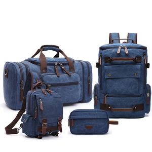 ZUOLUNDUO OEM/ODM Ensemble <span class=keywords><strong>de</strong></span> 4 sacs <span class=keywords><strong>de</strong></span> <span class=keywords><strong>voyage</strong></span> en toile avec logo personnalisé, <span class=keywords><strong>sac</strong></span> à dos vintage pour homme et grand <span class=keywords><strong>sac</strong></span> <span class=keywords><strong>de</strong></span> sport, ensemble cadeau en gros - Product Image 4
