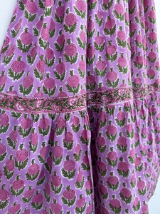 Lavender Floral Block Print Sleeveless Tiered Cotton Maxi Dress Button-up Sweet Breathable Breastfeed Friendly Women's <b>Summer</b> - Product Image 5