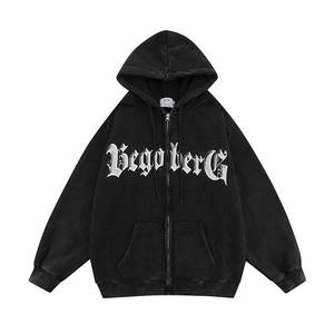 Sweat à capuche lourd pour homme, design OEM avec logo personnalisé, 400 GSM, 100% coton, broderie personnalisée, coupe-vent, écologique - Product Image 5