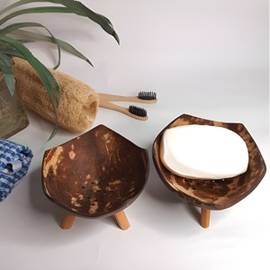 Jabonera de cáscara de coco al mejor precio, bandeja de plato natural más vendida para jabones de baño, caja de embalaje personalizada disponible - Product Image 5