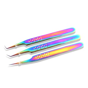 Pinces à cils antistatiques durables avec logo personnalisé, outils d'extension de cils, pinces de précision en acier inoxydable pour les artistes en cils - Product Image 3