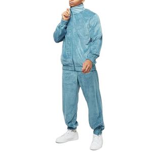 Chándal de terciopelo 100% con cremallera para hombre, de alta calidad, impreso por el fabricante, venta al por mayor, chándales deportivos de moda para hombre. - Product Image 2