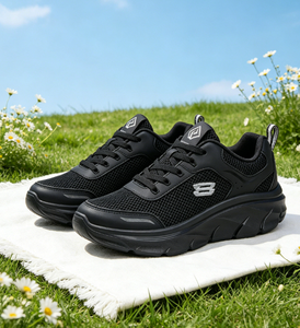 NWK INDUSTRY OEM&ODM Modelo 366 Zapatos Casuales de Estilo Deportivo con Suela Gruesa y Parte Superior Sintética en Negro para Hombre y Mujer - Product Image 3