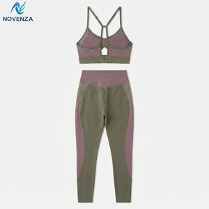 Conjunto de Yoga de 2 Piezas para Mujer, de Alta Calidad, Transpirable, Ecológico, en Tela de Spandex/Poliéster, para Gimnasio, Fitness y Uso Diario - Product Image 2