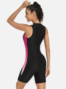 Body Deportivo sin Mangas para Mujer, con Bloques de Color, Cuello en V, Largo Completo, Costuras en Contraste, Spandex, Poliéster, Elástico - Product Image 4