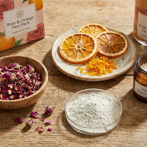 Mascarilla Facial Herbal Iluminadora de Rosas y Naranja para Piel Opaca, Eliminación de Bronceado, Hidratación y Cuidado para un Tono de Piel Uniforme - Product Image 2