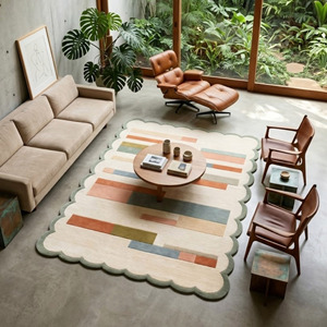 Tapis 100% laine de Nouvelle-Zélande fait main, tufté, géométrique moderne, tapis sculpté 3D, tapis de luxe en laine douce pour salon, sur mesure - Product Image 4