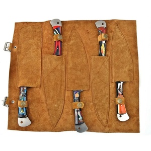 Juego de Cuchillos de Chef Profesionales de Acero de Damasco Hechos a Mano por Ahmad Fabric, 5 Piezas, Mango de Resina, Funda de Cuero, Diseño Moderno, Personalizable - Product Image 2