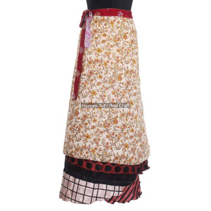Jupe longue sexy en rayonne et soie pour filles, taille 38 pouces, grande taille, style vintage, robe maxi tube licou en soie magique 38 pouces, sari indien en soie - Product Image 2